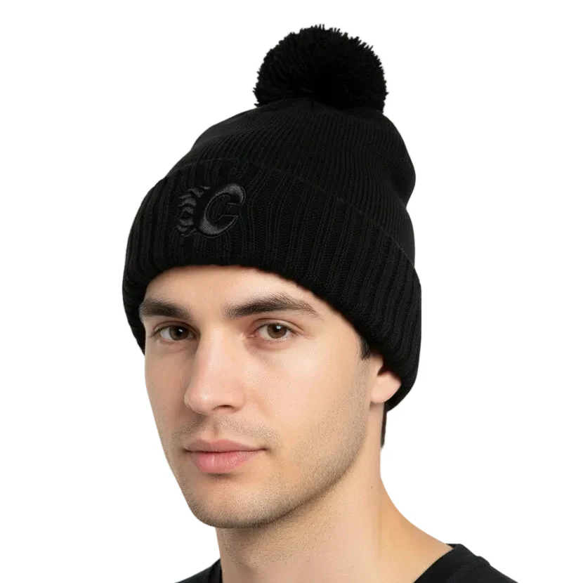 Flames Black Tonal Heavy Knit