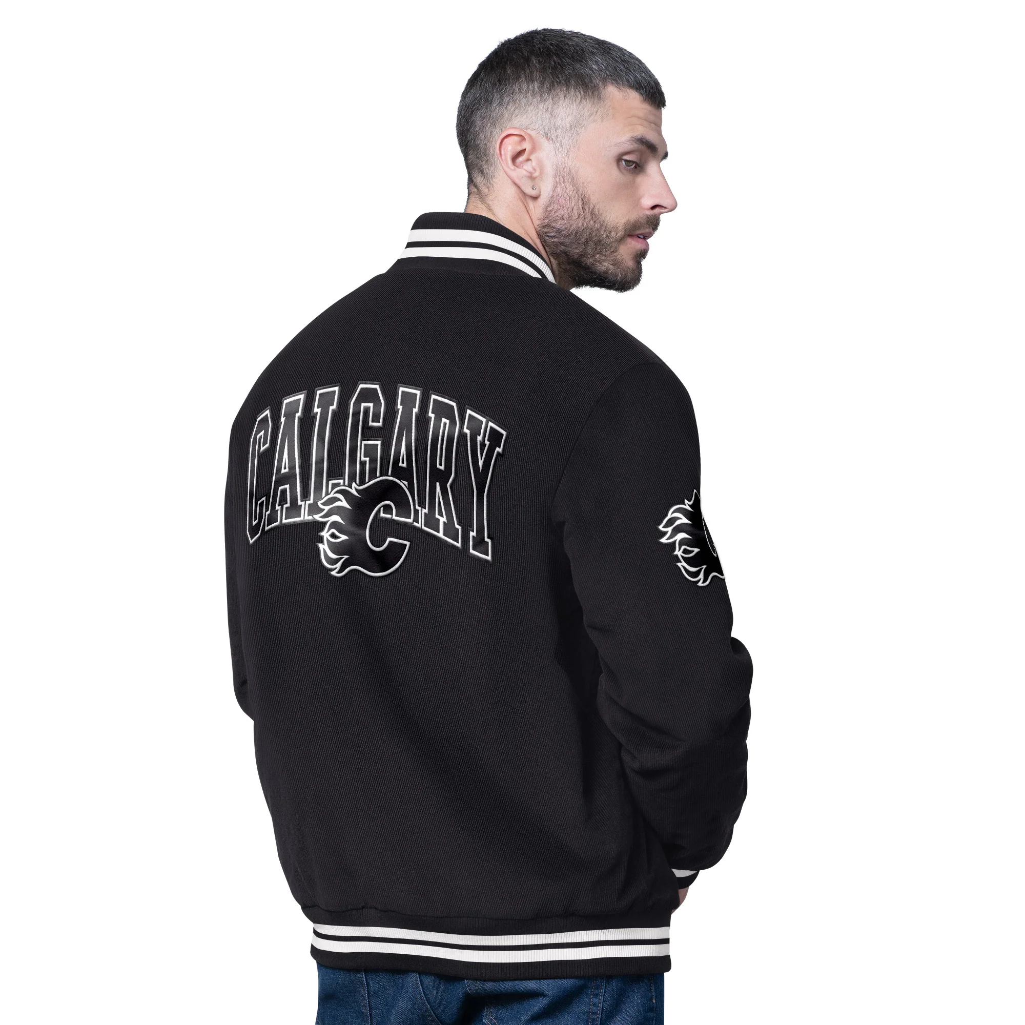 Flames Starter Blackout Varsity Jacket - Image 2