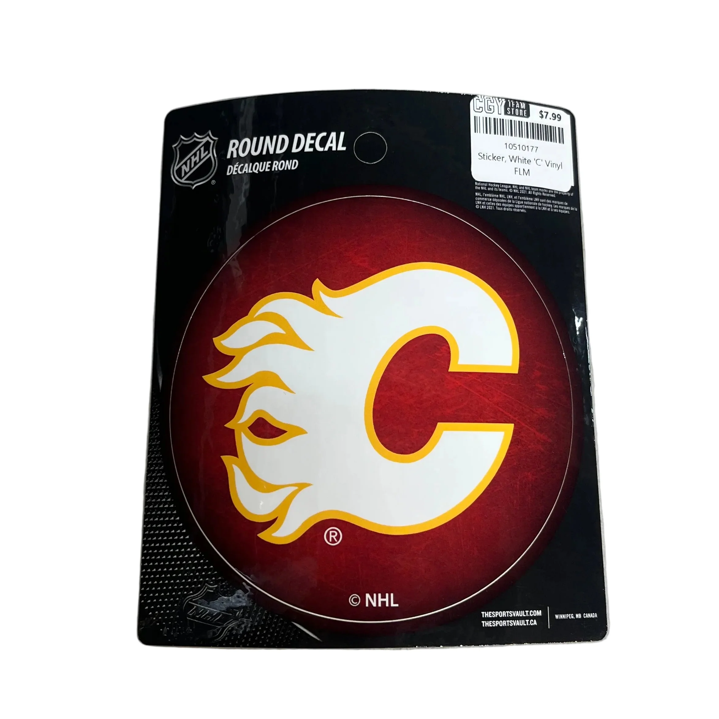 Flames White C Vinyl Sticker